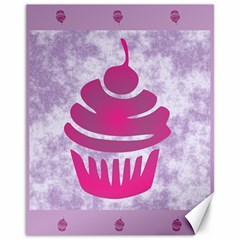 Cupcake Food Purple Dessert Baked Canvas 11  X 14 