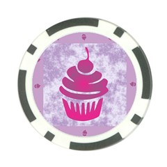 Cupcake Food Purple Dessert Baked Poker Chip Card Guard by HermanTelo