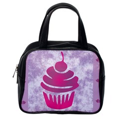 Cupcake Food Purple Dessert Baked Classic Handbag (one Side)