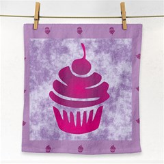 Cupcake Food Purple Dessert Baked Face Towel