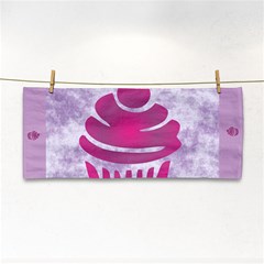 Cupcake Food Purple Dessert Baked Hand Towel by HermanTelo