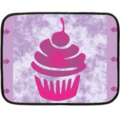 Cupcake Food Purple Dessert Baked Fleece Blanket (mini) by HermanTelo