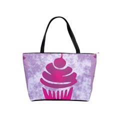 Cupcake Food Purple Dessert Baked Classic Shoulder Handbag by HermanTelo