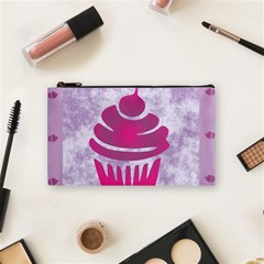 Cupcake Food Purple Dessert Baked Cosmetic Bag (small) by HermanTelo