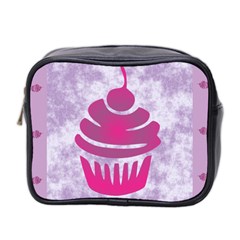 Cupcake Food Purple Dessert Baked Mini Toiletries Bag (two Sides) by HermanTelo