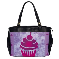 Cupcake Food Purple Dessert Baked Oversize Office Handbag