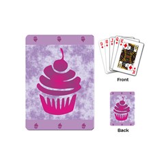 Cupcake Food Purple Dessert Baked Playing Cards (mini)