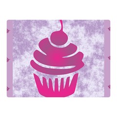 Cupcake Food Purple Dessert Baked Double Sided Flano Blanket (mini) 