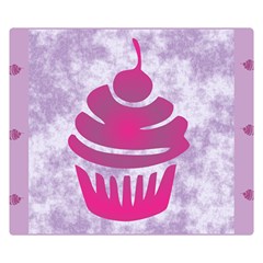 Cupcake Food Purple Dessert Baked Double Sided Flano Blanket (small) 