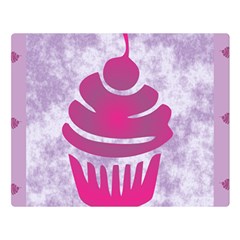 Cupcake Food Purple Dessert Baked Double Sided Flano Blanket (large) 