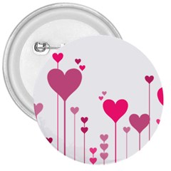 Heart Rosa Love Valentine Pink 3  Buttons by HermanTelo