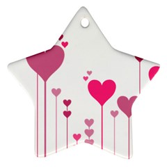 Heart Rosa Love Valentine Pink Ornament (star) by HermanTelo