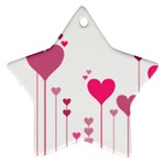 Heart Rosa Love Valentine Pink Ornament (Star) Front