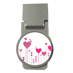 Heart Rosa Love Valentine Pink Money Clips (round)  by HermanTelo