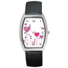 Heart Rosa Love Valentine Pink Barrel Style Metal Watch