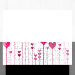 Heart Rosa Love Valentine Pink Rectangular Jigsaw Puzzl by HermanTelo