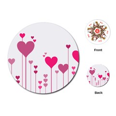 Heart Rosa Love Valentine Pink Playing Cards (round) by HermanTelo