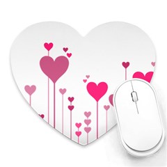 Heart Rosa Love Valentine Pink Heart Mousepads by HermanTelo