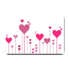 Heart Rosa Love Valentine Pink Small Doormat 