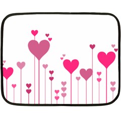 Heart Rosa Love Valentine Pink Fleece Blanket (mini)