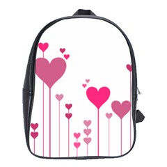 Heart Rosa Love Valentine Pink School Bag (large) by HermanTelo