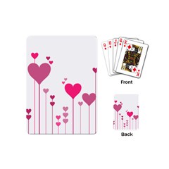 Heart Rosa Love Valentine Pink Playing Cards (mini)