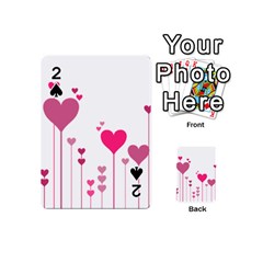 Heart Rosa Love Valentine Pink Playing Cards Double Sided (mini)