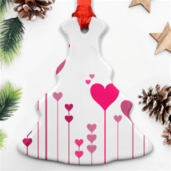 Heart Rosa Love Valentine Pink Christmas Tree Ornament (two Sides)