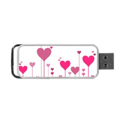 Heart Rosa Love Valentine Pink Portable Usb Flash (two Sides)