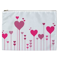 Heart Rosa Love Valentine Pink Cosmetic Bag (xxl) by HermanTelo