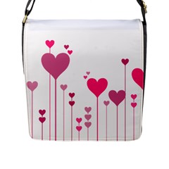 Heart Rosa Love Valentine Pink Flap Closure Messenger Bag (l) by HermanTelo