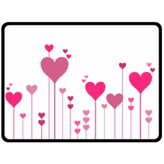 Heart Rosa Love Valentine Pink Double Sided Fleece Blanket (large) 