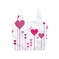 Heart Rosa Love Valentine Pink Full Print Recycle Bag (s)