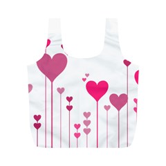 Heart Rosa Love Valentine Pink Full Print Recycle Bag (m)