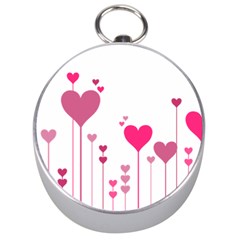 Heart Rosa Love Valentine Pink Silver Compasses