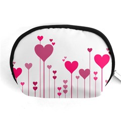 Heart Rosa Love Valentine Pink Accessory Pouch (medium)