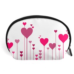 Heart Rosa Love Valentine Pink Accessory Pouch (large)