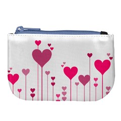 Heart Rosa Love Valentine Pink Large Coin Purse by HermanTelo