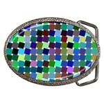 Geometric Background Colorful Belt Buckles Front