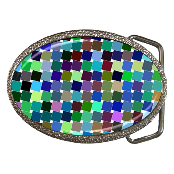 Geometric Background Colorful Belt Buckles