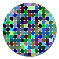 Geometric Background Colorful Magnet 5  (round)