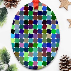 Geometric Background Colorful Oval Ornament (two Sides)