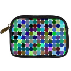 Geometric Background Colorful Digital Camera Leather Case