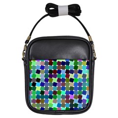 Geometric Background Colorful Girls Sling Bag