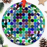 Geometric Background Colorful Round Filigree Ornament (Two Sides) Front