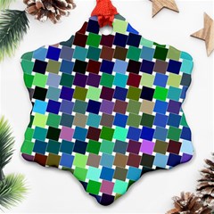 Geometric Background Colorful Snowflake Ornament (two Sides)