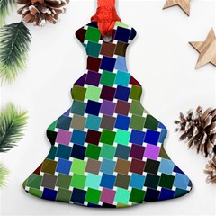 Geometric Background Colorful Christmas Tree Ornament (two Sides)