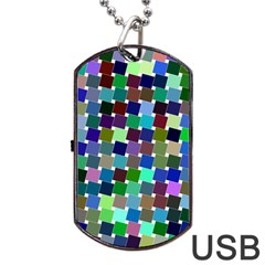 Geometric Background Colorful Dog Tag Usb Flash (one Side)