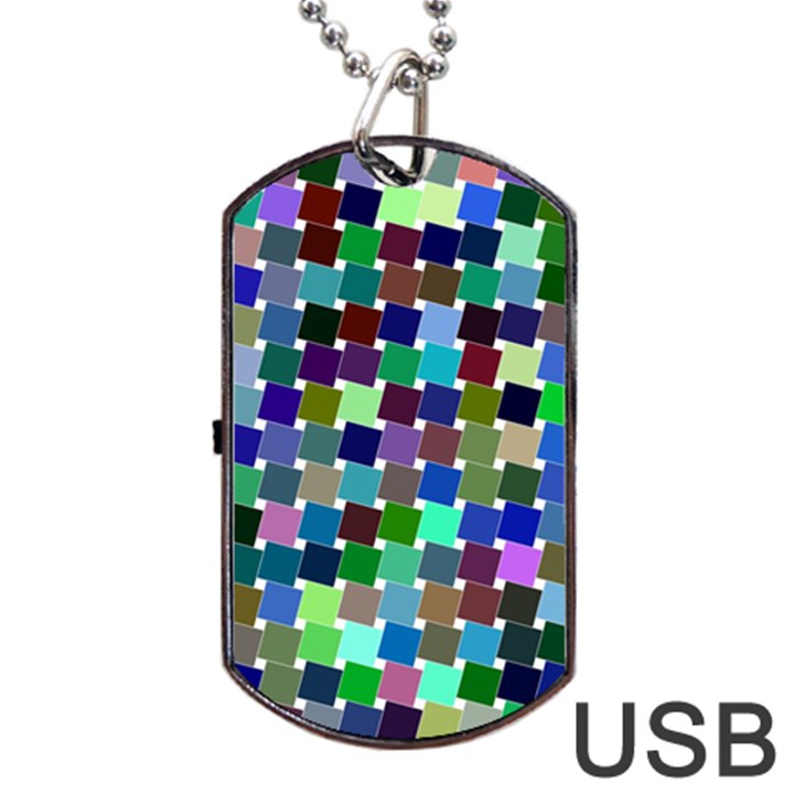 Geometric Background Colorful Dog Tag USB Flash (One Side)