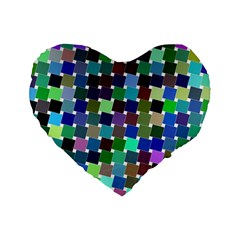 Geometric Background Colorful Standard 16  Premium Heart Shape Cushions